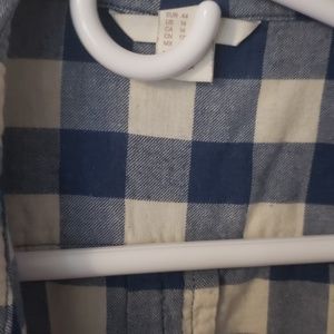 Blue and white plaid long sleeve